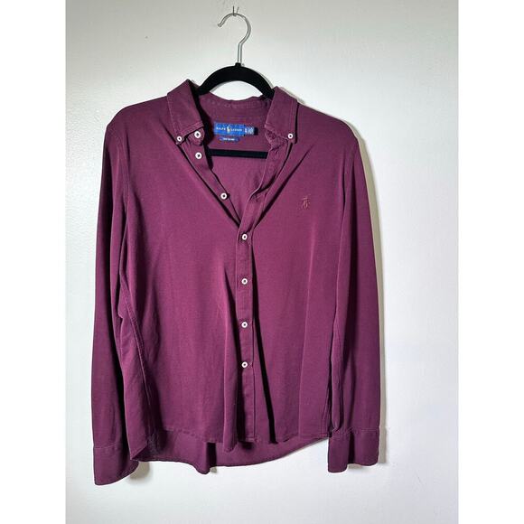 Ralph Lauren Men’s Purple Long Sleeve Knit Oxford Button Down Shirt Size XL - Picture 1 of 8